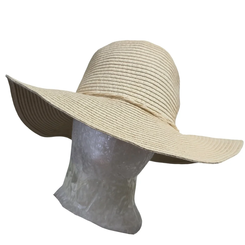 Liz Claiborn Wide Brim Straw Sun Hat - Cream